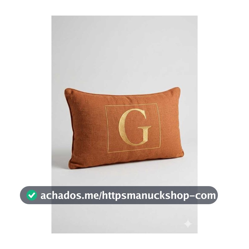 Almofada Baguete Personalizada Bordada 33x50 Linho Premium com Enchimento e Zíper