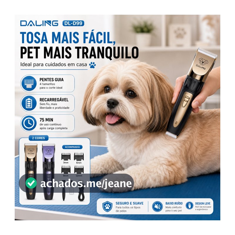 Daling Pet Groom Pro DL-D99 – Máquina de Tosa Profissional para Cães e Gatos