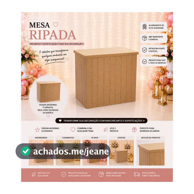Mesa Dobrável Modelo  para decoração de festa mdf cru