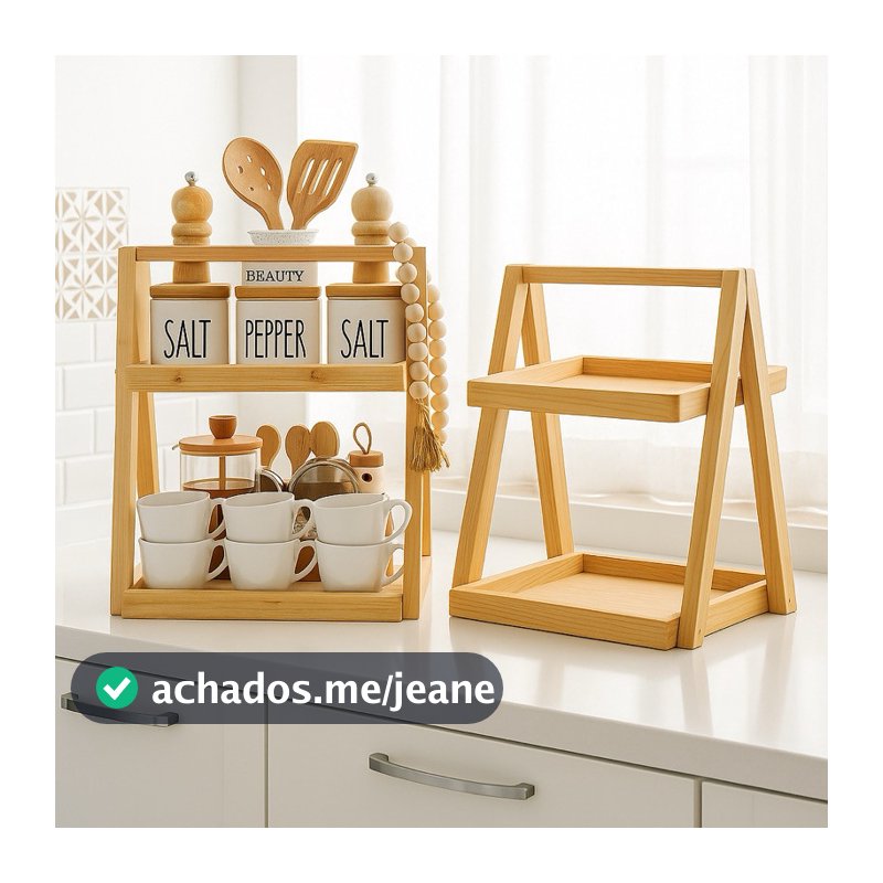 Estante Multiuso Bandeja Cozinha Banheiro Sala Quarto Pinus Maciço