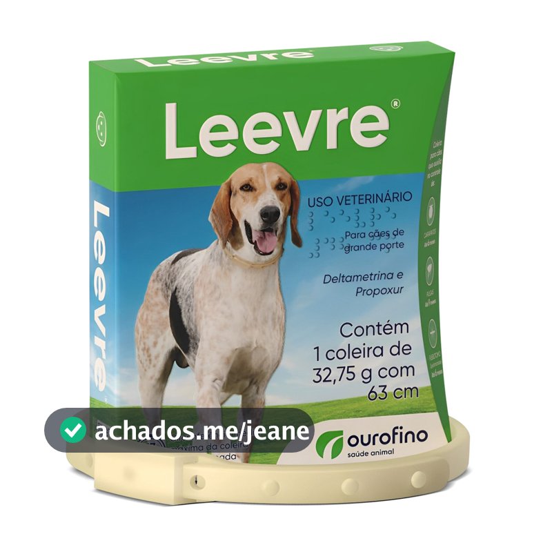 Coleira Anti Pulgas Leevre G - 63 Cm Ouro Fino