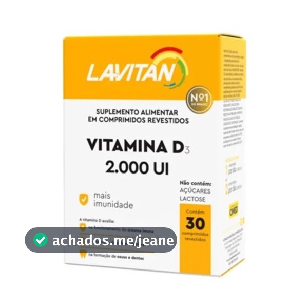 Lavitan Vitamina D 2.000ui Com 30 Comprimidos