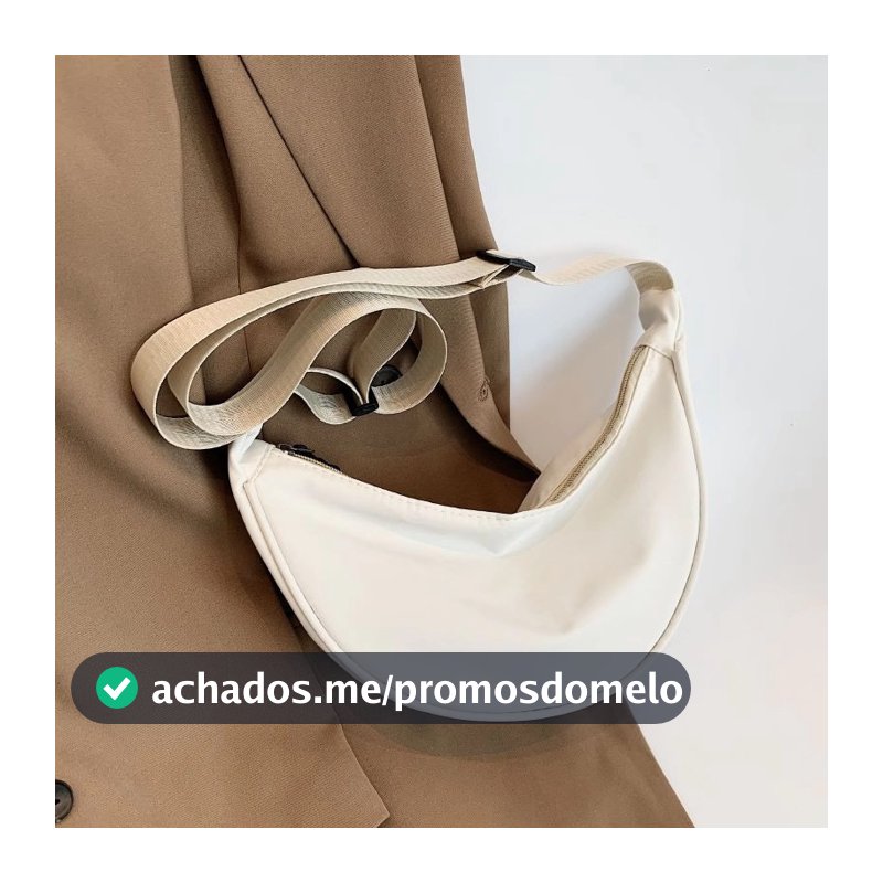 Bolsa Feminina Meia-Lua Banana Transversal Curvada Bag Minimalista em Poliéster