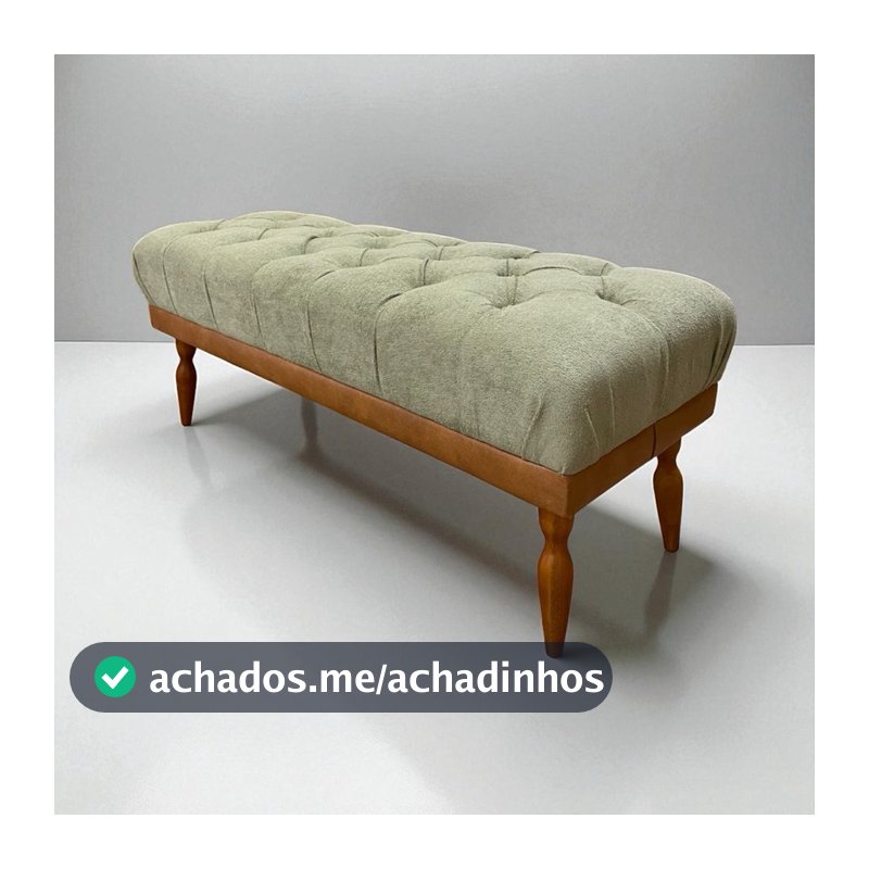 Recamier Puff 100cm ou 120cm Tecido Boucle base de Courissimo Amadeirado - Pés de Madeira