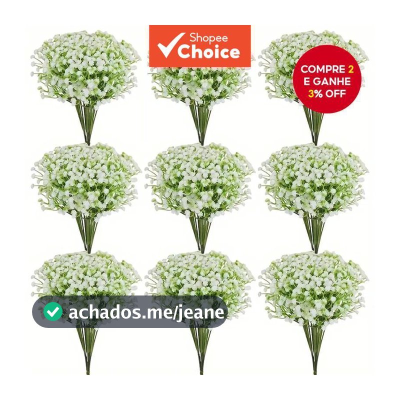 30 peças de flores artificiais brancas Gypsophila de toque real para arranjos de casamento e festas