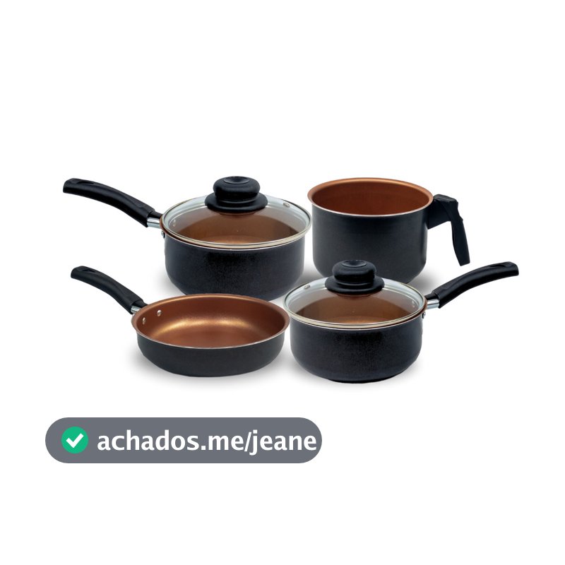 Jogo De Panela Teflon Kit Conjunto Panelas Veneza Antiaderente Forte 4 Pcs