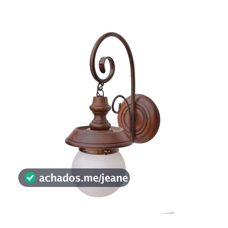 Arandela Parede 1 Bocal Globo Ferro Artesanal Decoração