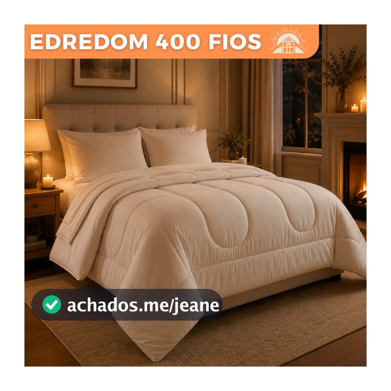 Edredom Toque de Algodão 400 Fios Dupla Face Solteiro Casal Queen King Antialérgico Grosso Para Inverno