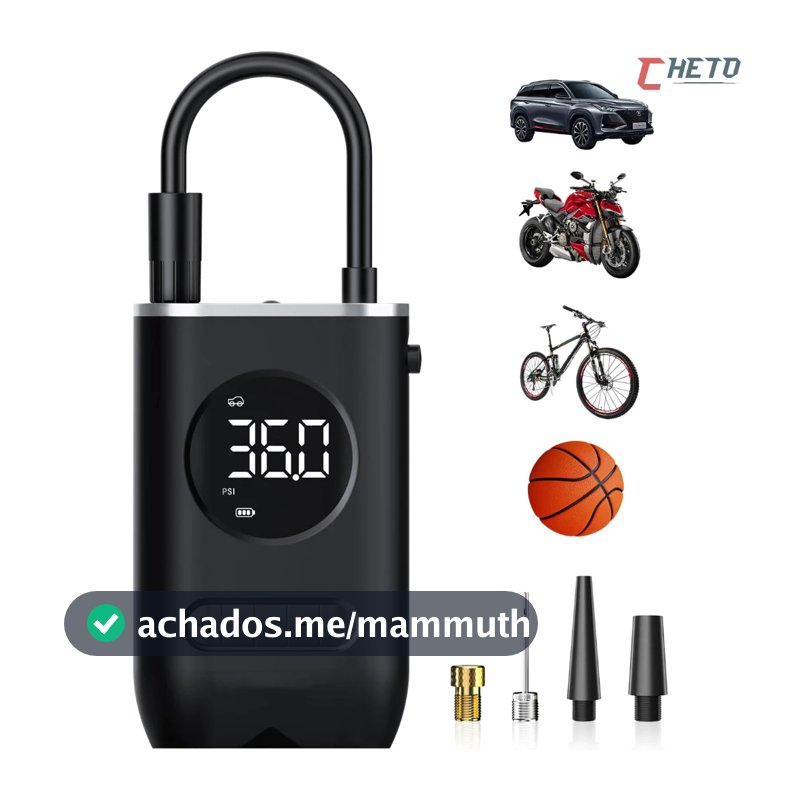 Mini Compressor de Ar Portatil Recarregavél Digital USB Calibrador Pneu Envio Imediato