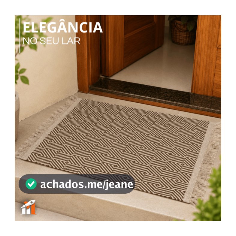 Tapete 50x70 cm de Porta Trabalhado linha luxo 100% Algodão Puro