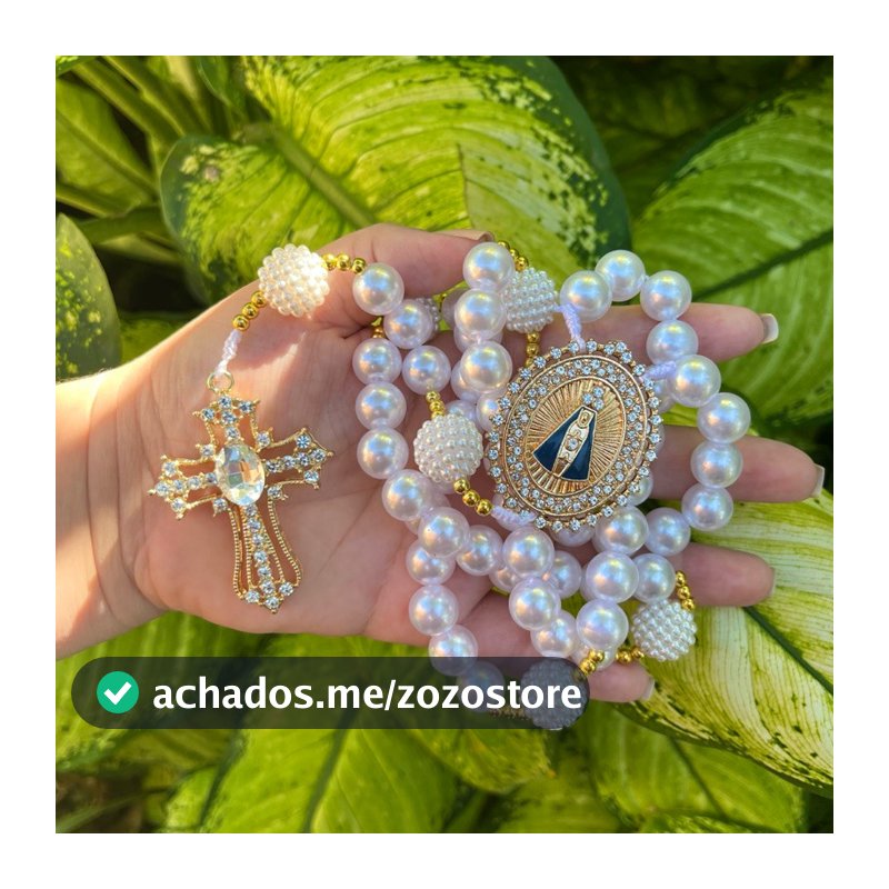 Terço De Noiva Dourado Em Pérolas Com 60 CM  (PROMOÇÃO)