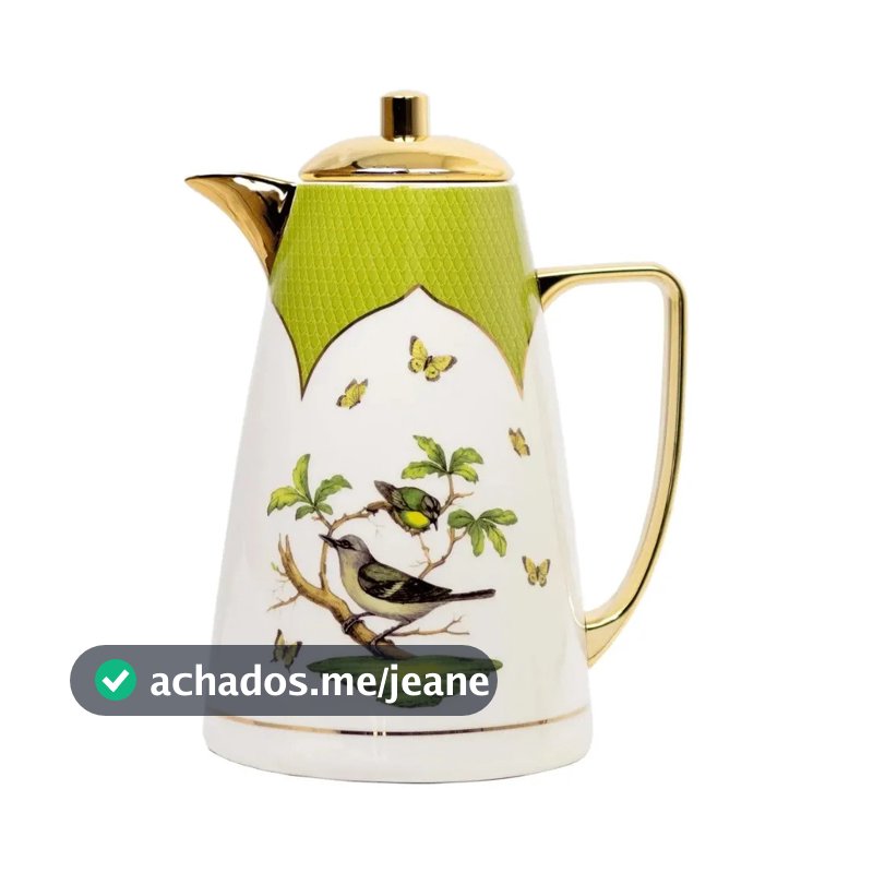 Garrafa Térmica Porcelana Giardino Passaros Verde 1l Tuut
