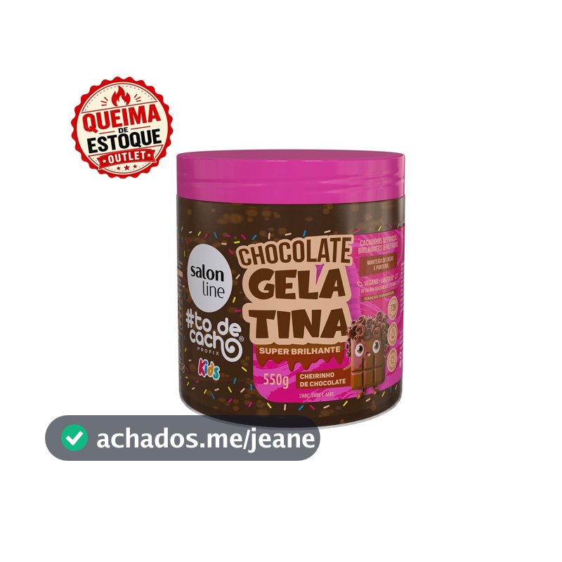 Gelatina Chocolate #todecacho Kids Super Brilhante 550g