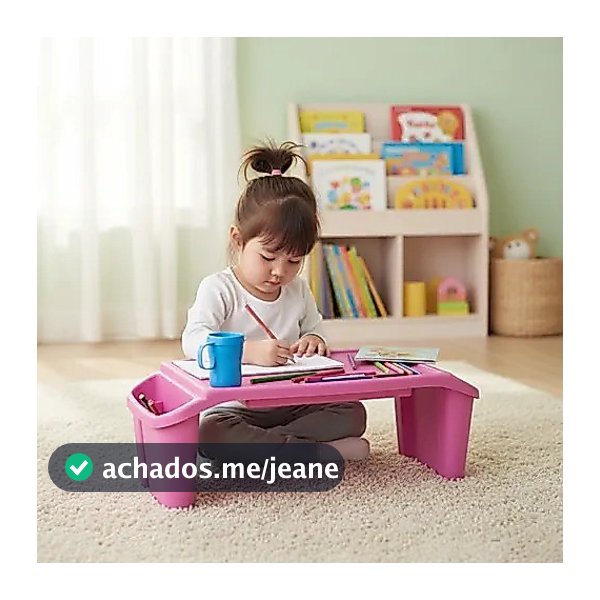 Mesa Mesinha Infantil Multiuso P/ Atividade, Alimentação Diversão, Desenhar, Pintar e Brincadeiras 56x30X22,5 CM