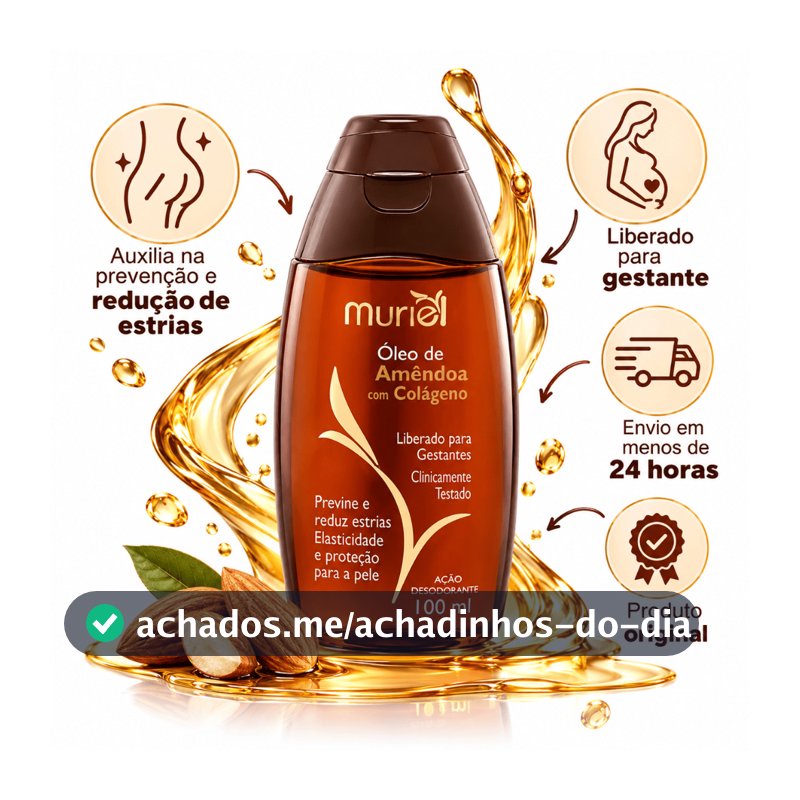 ÓLEO CORPORAL DE AMÊNDOAS 100ML MURIEL ORIGINAL