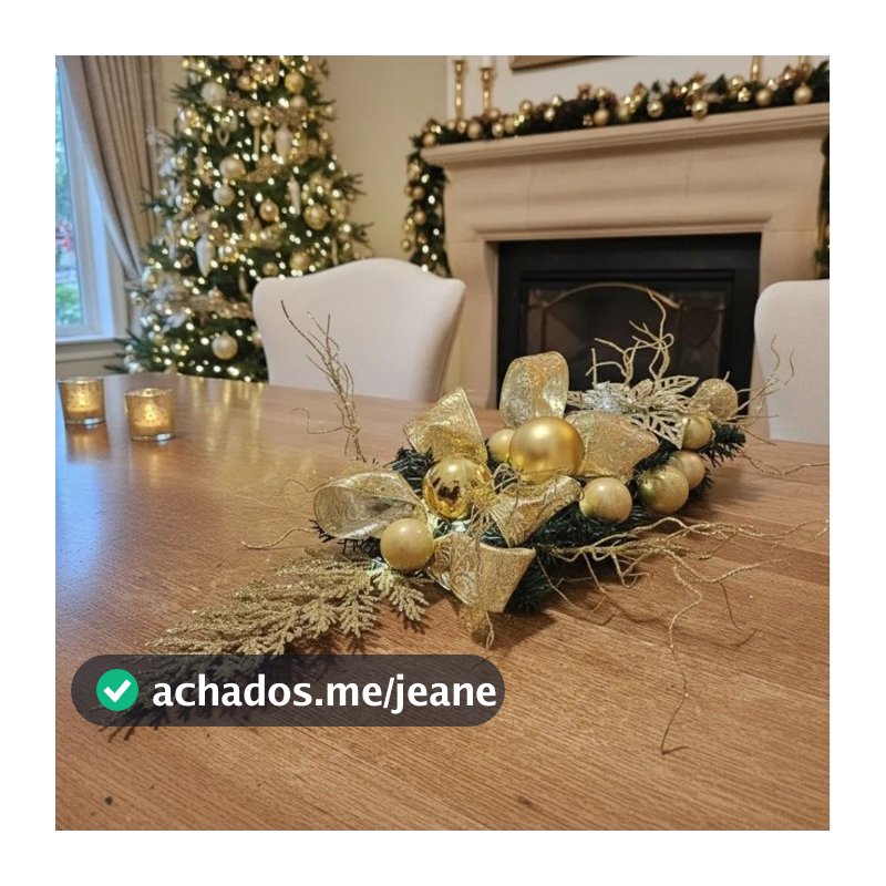 Arranjo de Natal Iluminado De Mesa Posta Natalino Quente Festão Decorado