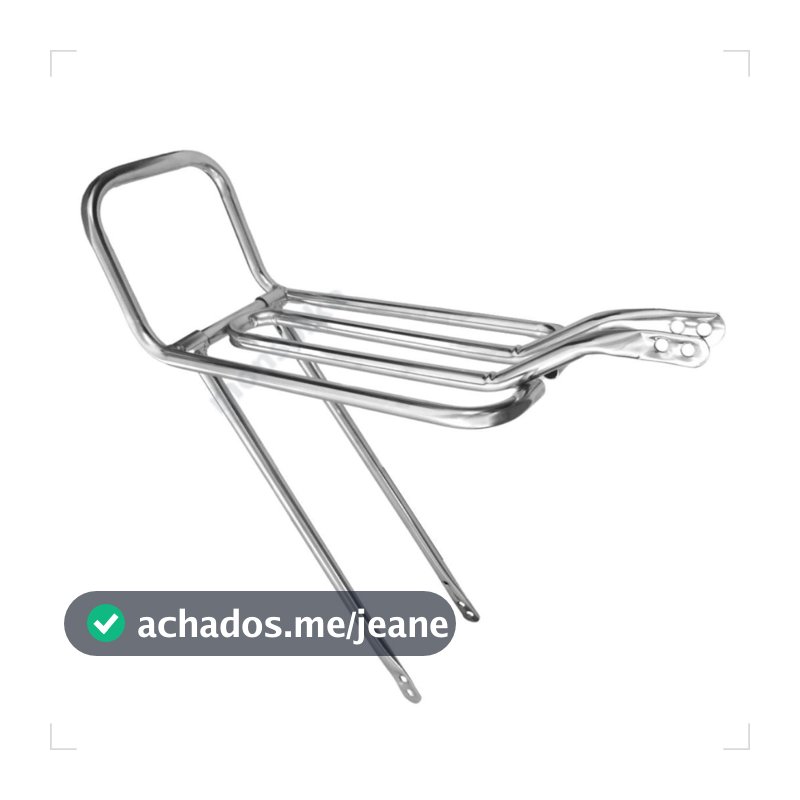 Bagageiro Bike Garupa Bicicleta Aro 20 24 26 Tubular Rabetão Reto Cromado Preto
