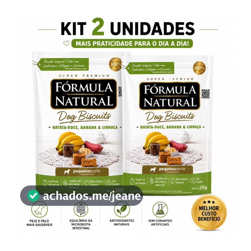 Kit 2 Fórmula Natural Dog Biscuits Batata Doce 250g