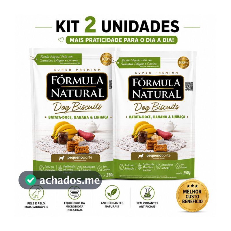 Kit 2 Fórmula Natural Dog Biscuits Batata Doce 250g