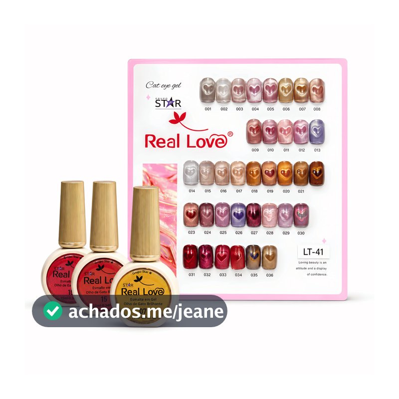Kit 12 Esmalte Em Gel Refletivo Olho De Gato 10ml + Imã Cores Aleatorias - Real Love