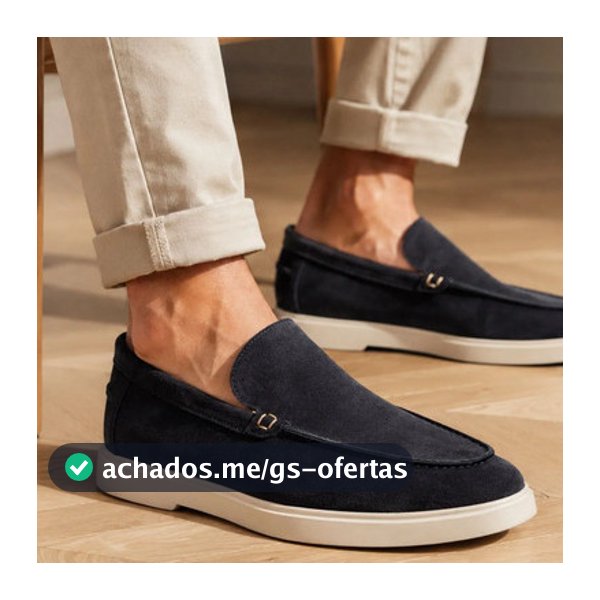 Sapato Mocassim Masculino Couro Legítimo Camurça Suede Forrado Casual Drive Slip On Sem Cadarço Loafer Confortável