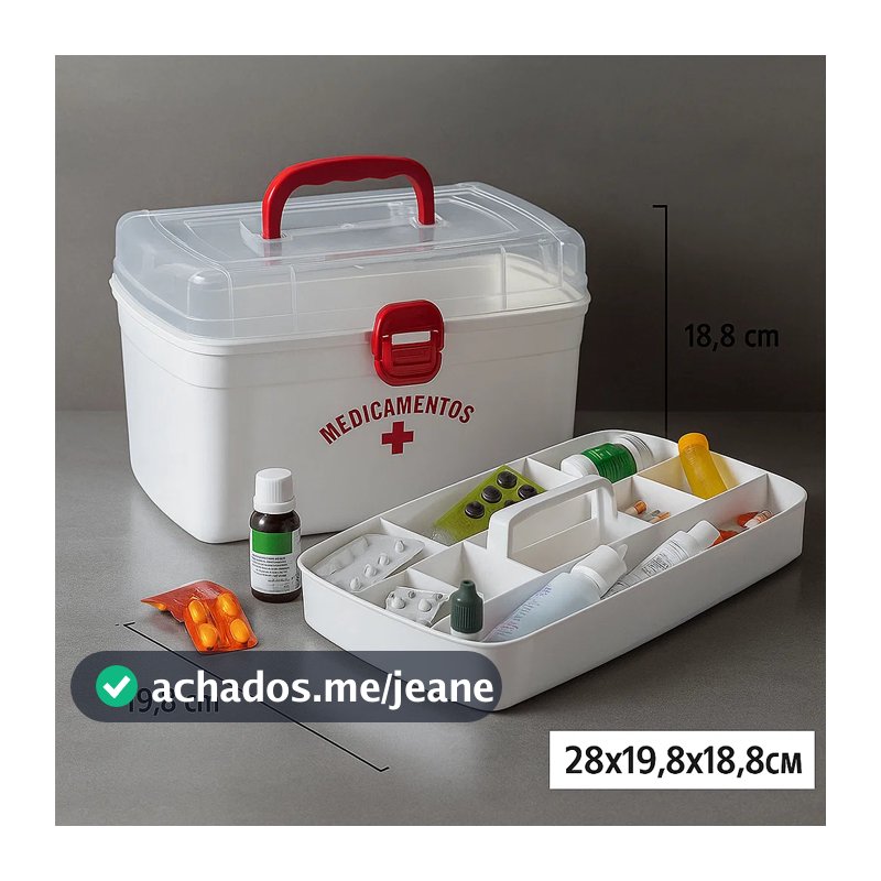 Maleta Primeiros Socorros Organizadora De Medicamentos e Remédios 1,4L, 2,8L e 6,2L