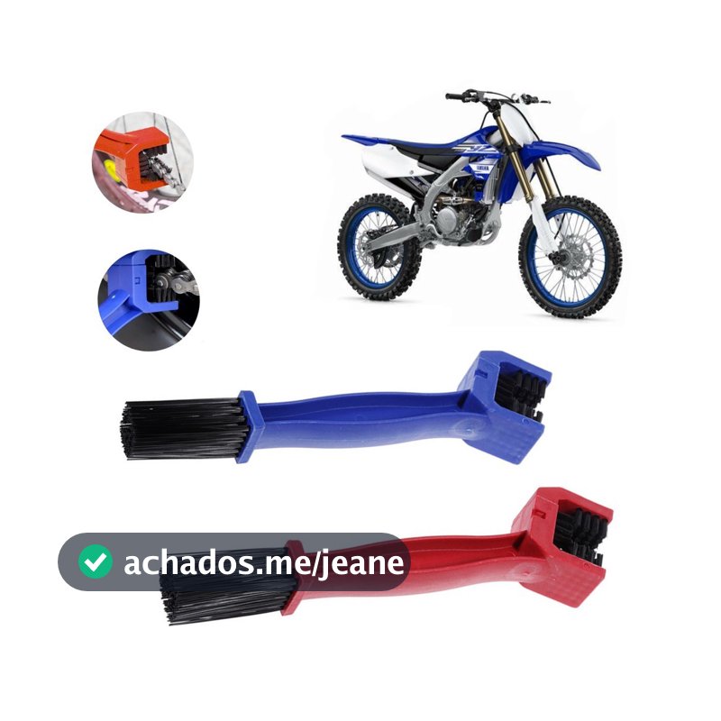 Escova Limpeza Corrente Moto e Bike 2 em 1 Universal Rápida e Prática