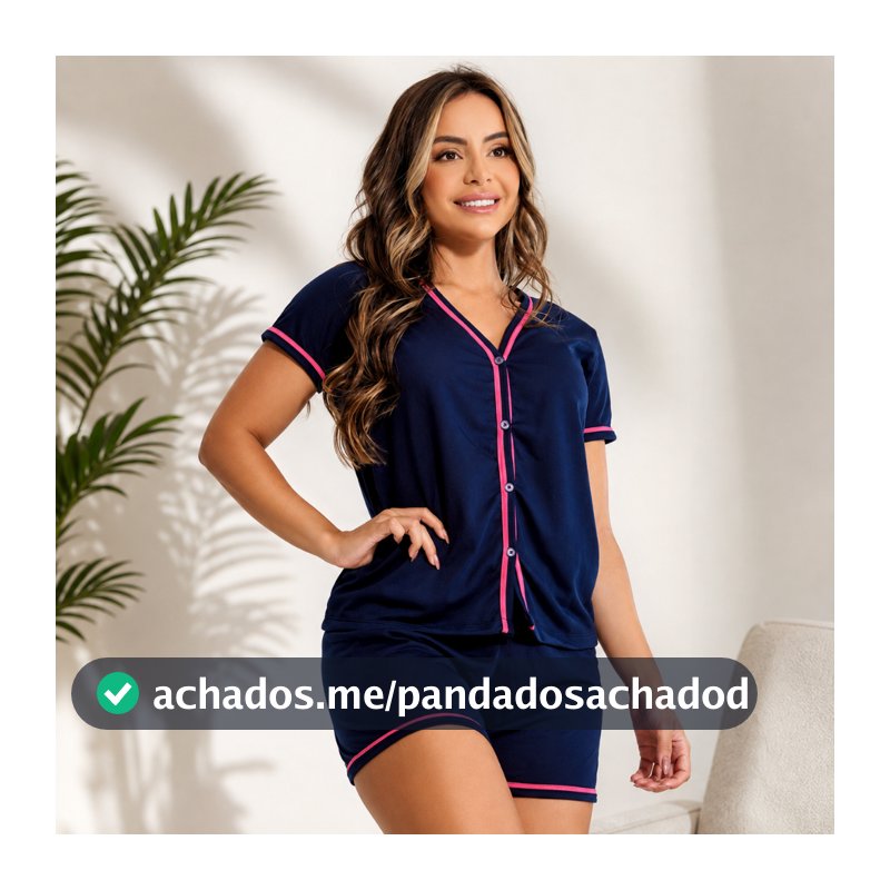 Promoção Pijama Curto Em Malha Blogueirinha Short e Blusa Amamentação