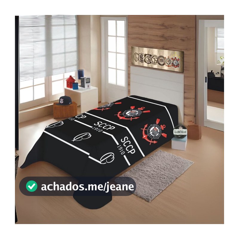 Manta Microfibra Corinthians timão Quentinha e Macia Original Jolitex