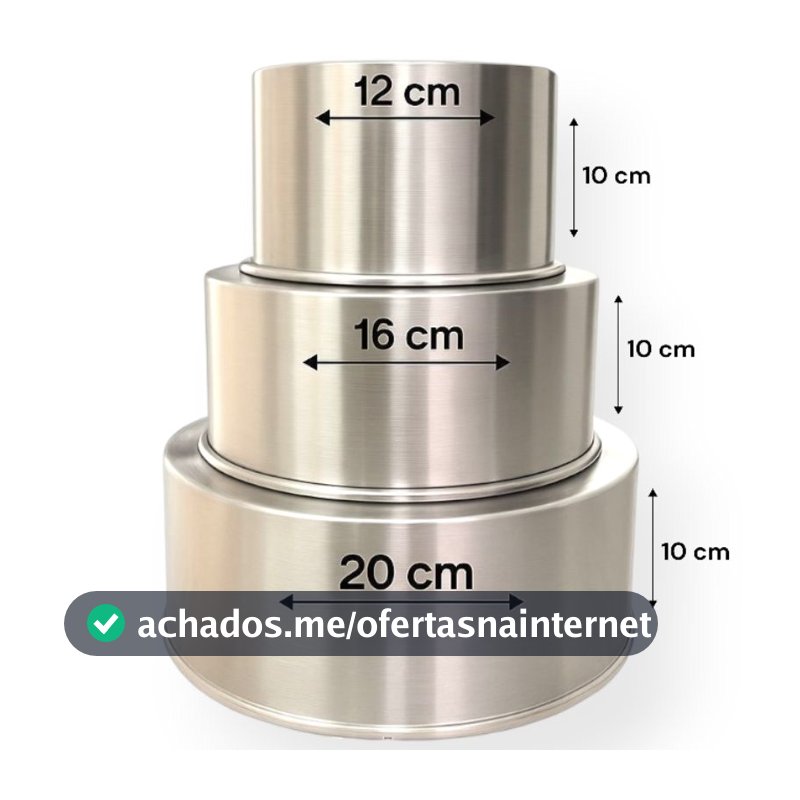 Kit Jogo Forma Assadeira Bolo redonda alta