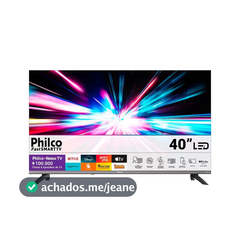 Smart TV 40 Full HD P40CRA Roku TV HDR10 Dolby Audio Philco