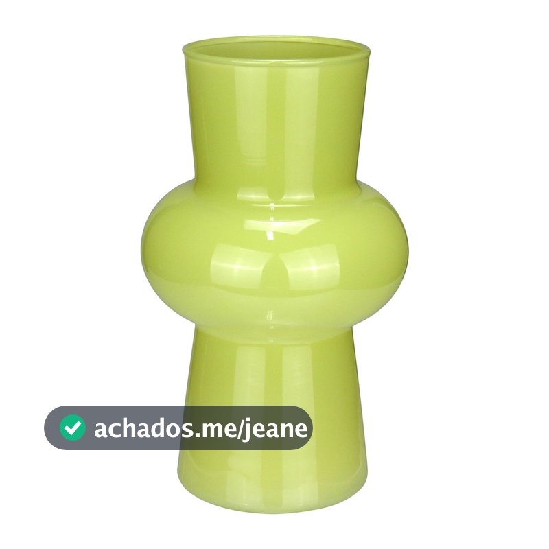 Vaso Vidro 20x12x12cm Verde Home&Co Decorativo Para Flores Sala Mesa Estante Planta