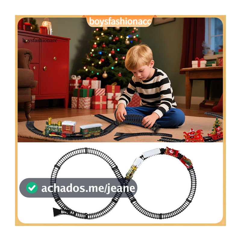 Meninosfashionacc Conjunto De Trilhos De Trem Elétrico De Natal De 17/18/19 Unidades , A Vapor Retrô Infantil Com Luzes