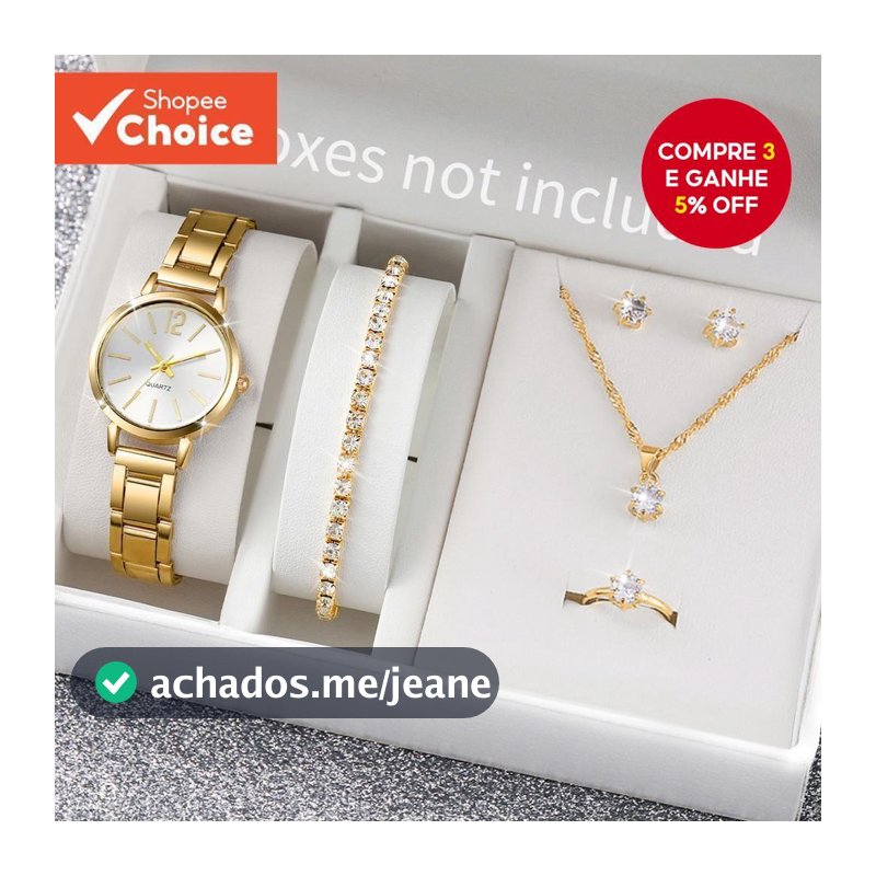 Conjunto De Relógio Feminino Ros ivga 6 Peças De Pulseira De Liga De Quartzo Com Strass Joias Da Moda Presente Para O Na