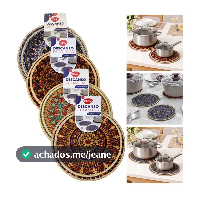 Kit 2 Descansos De Panelas Base Antiderrapante Bancada De Mesa Cozinha Protetor
