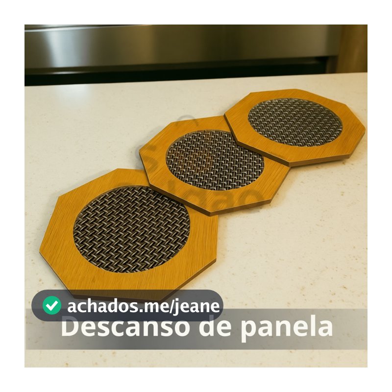 Kit 2/3/4/6 Descanso de Panela MDF 16,5cm Proteção para Mesa Apoio para Panela Quente - Escolha o Modelo