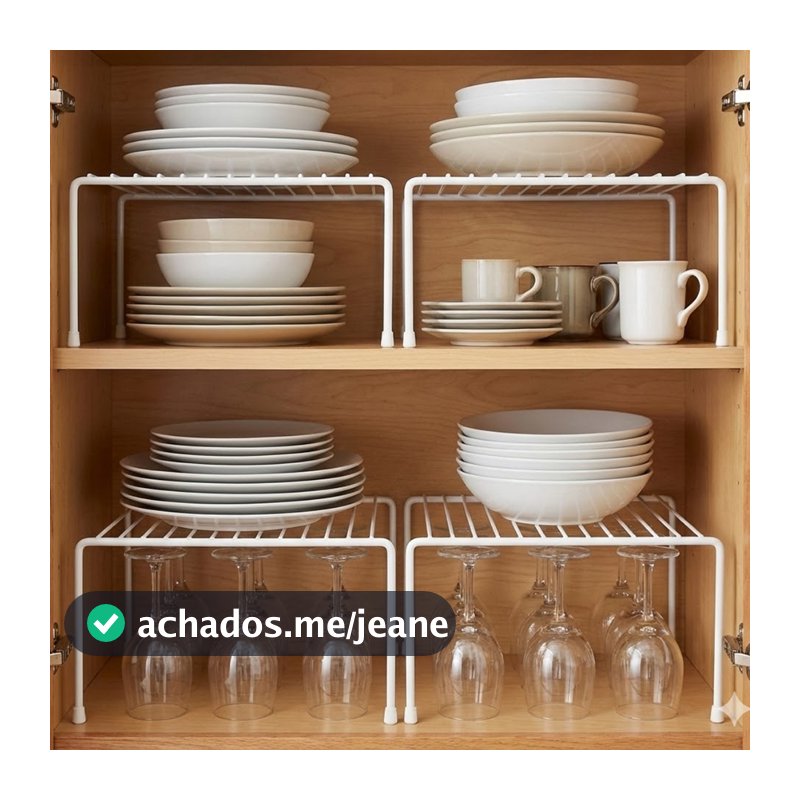 Kit Organizadores de Armario Aramado Cozinha Prateleira Pratos Copos Armário