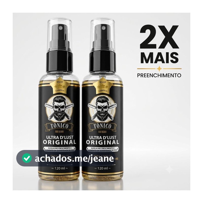 2x Tonico UltraDlust Original Cabelo  Barba Bigode 120ml D'Lust