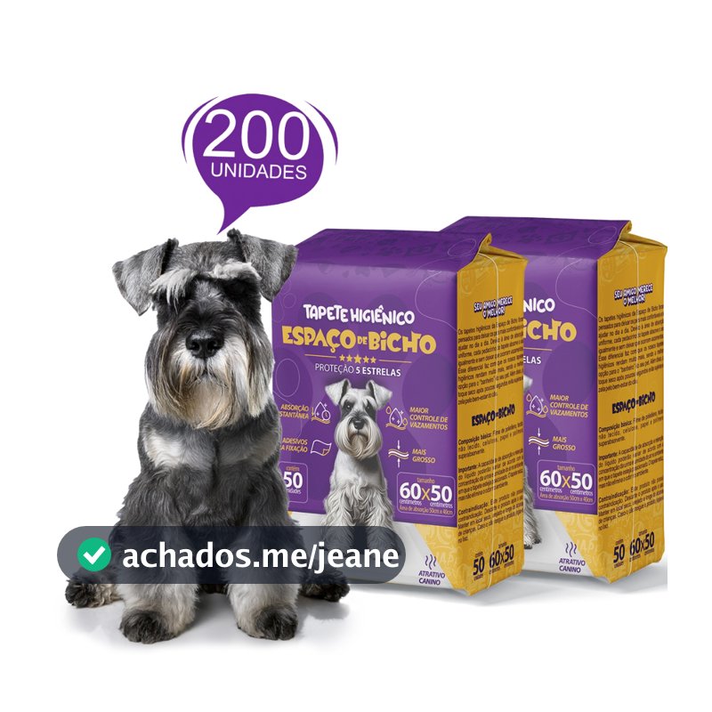 Tapete Higiênico Espaço De Bicho Para Cães 50x60cm 200 Unidades - Envio Imediato