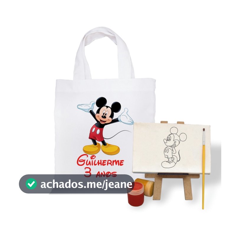 Kit Pintura com Sacolinha Personalizada e Tela com Gravação