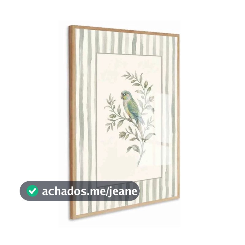 Quadro Decorativo Pássaro moderno luxo clean Moldura Sala Quarto Hall