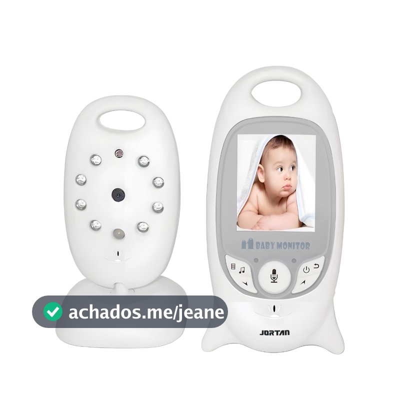 Babá Eletrônica Branca Sem Fio Digital Com Visão Noturna