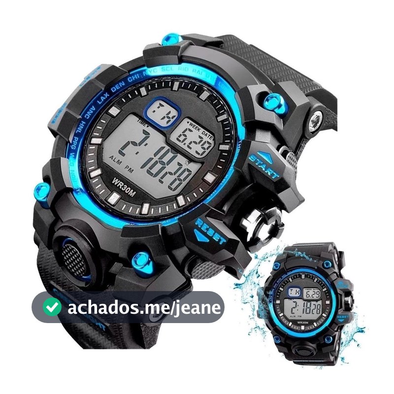 RELÓGIO DIGITAL SPORTIVO C SHOCKS - MODELO MILITAR - 2025 -  A PROVA DAGUA