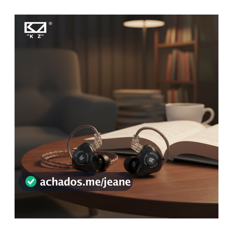 KZ EDX PRO X Fones de Ouvido com Driver Dinâmico HIFI Graves Fones de Ouvido Esportivo com Cancelamento de Ruído KZ
