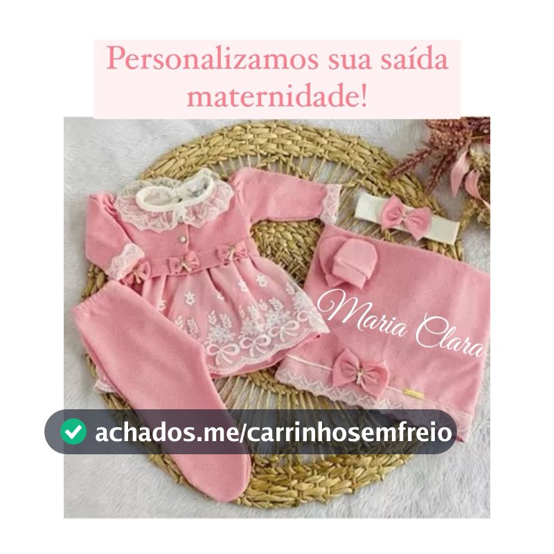 Kit Saída de Maternidade Feminina: Vestido de Tricô para Recém-Nascido (0-2 Meses)
