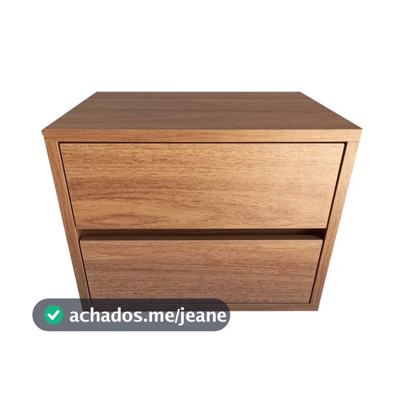 Kit 2 Mesa de cabeceira com 2 gavetas, 100% mdf cor Freijó Puro 40x30x30