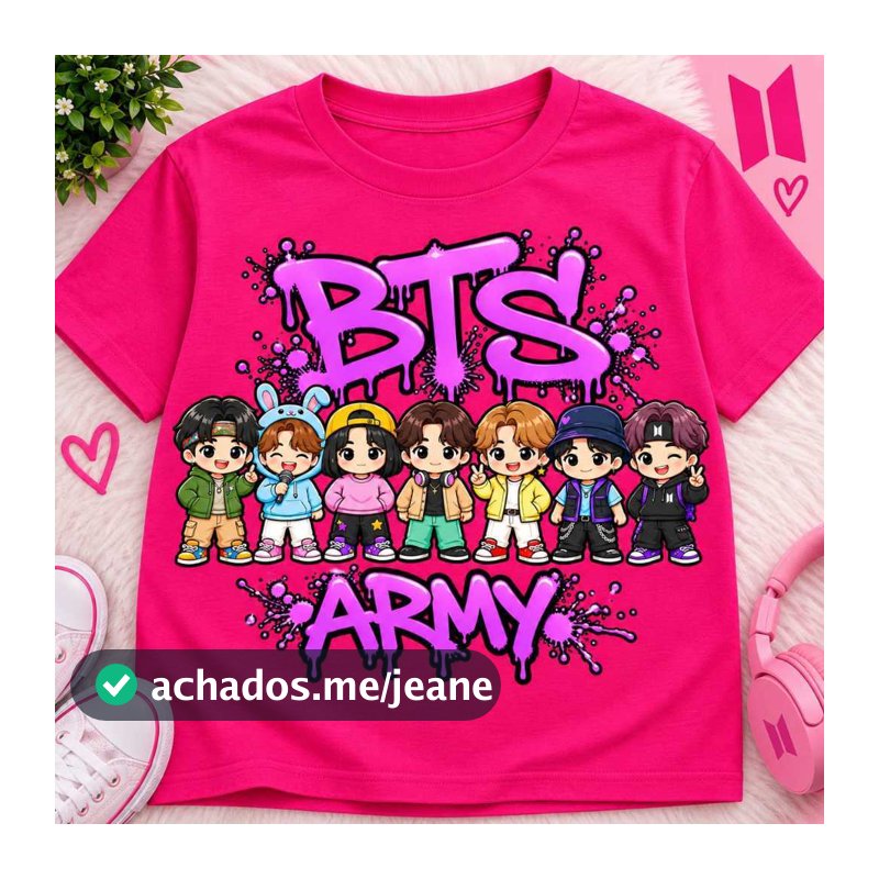 camiseta BTS infantil e adulto