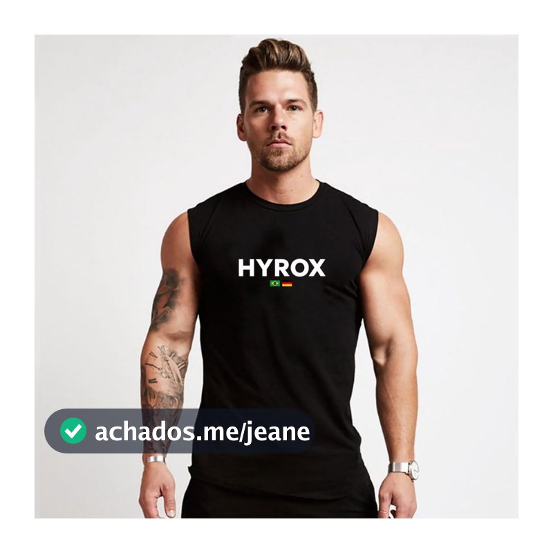 Regata Masculina Academia Treino Hyrox Bandeira Brasil e Alemanha Camiseta Machão Longline