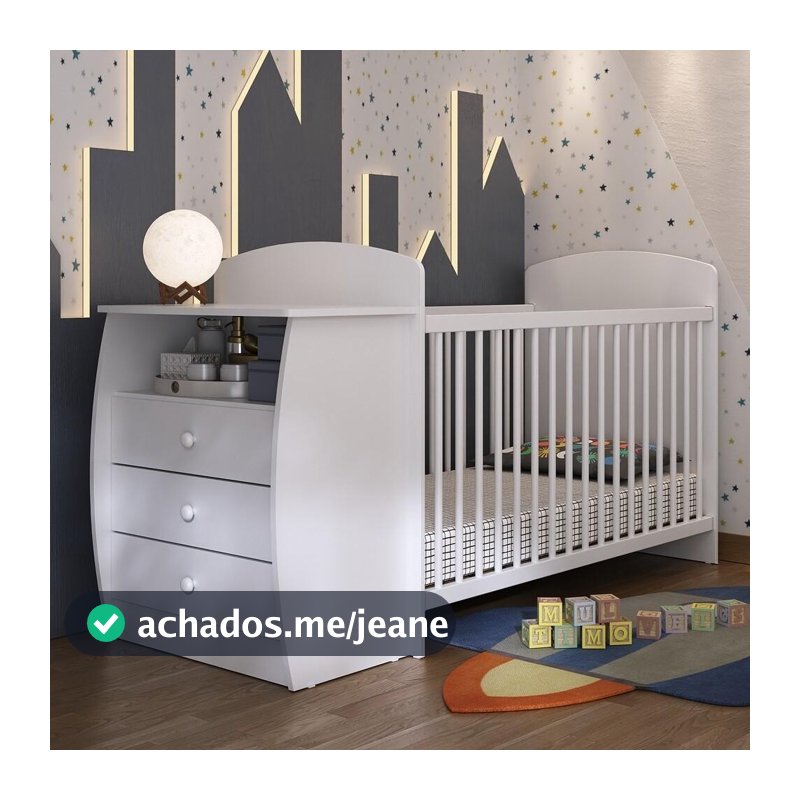 Berço Cômoda com Colchão Incluso Colinho de Mãe Multimóveis Branco