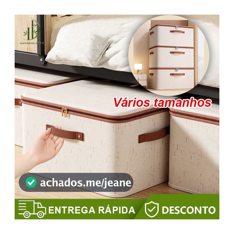 Caixa de armazenamento de roupas de algodão  tecido cesta dobrável quarto de roupas grande